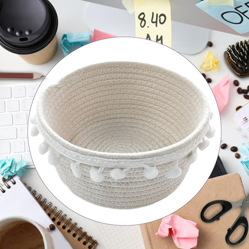 Cesta De Almacenamiento Tejido A Mano Cesta De Pan 20cmx10cm