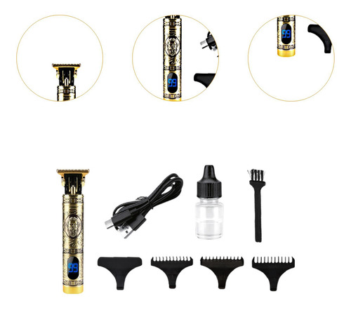 Cabellado De Cabello Con Pantalla Usb Usb Recargable