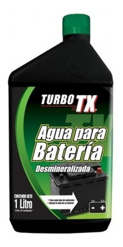 Agua De Bateria Desmineralizada Turbo Tx 1lt Somos Tienda