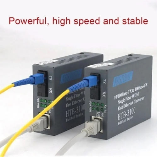 Conversor De Mídia De Fibra A/b Htb-3100a/b 25km De 1 Par