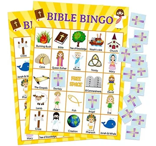 QUOKKA Juego de 3 juegos bíblicos para niños de 4 a 6 años, juego de bingo  de mesa, trivia bíblica para familia, juguete de arca de Noé, juegos de