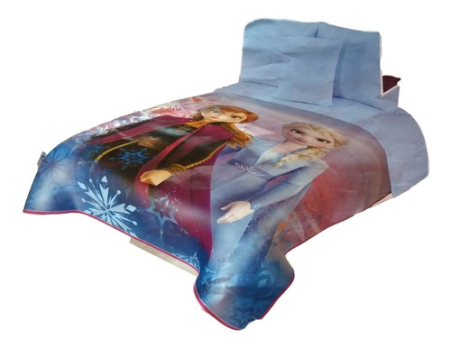 Cobertor Frozen Matrimonial Disney Provipolar Color Azul Diseño De La Tela Frozen Ii