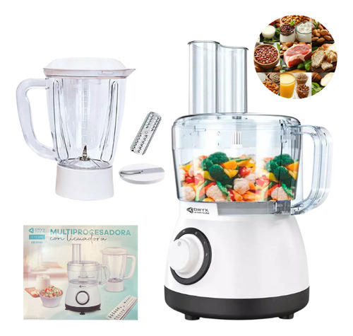 Multiprocesadora Y Licuadora 550w Hogar Cocina Picadora Blanco