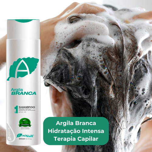 Hidratação Adlux Shampoo Limpeza Diaria Argila Branca 500ml