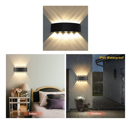 Aplique Lampara Led De Pared 8w Luz Cálida Ovalado 8 Leds