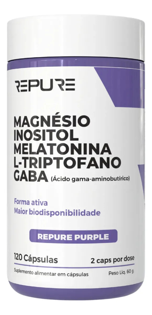 Melatonina Premium C/magnésio Inositol Para Sono,relaxamento 120 Cápsulas - Repure