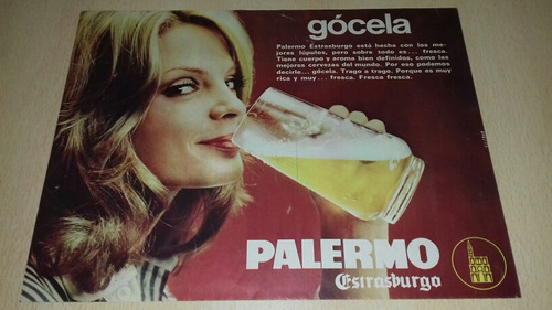 P629 Clipping Publicidad Cerveza Palermo Maria Noel Año 1974