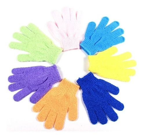Imagen 2 de 2 de Pack 6 Guantes Exfoliantes Corporales Para Ducha Limpieza