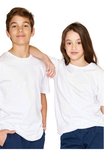 Remera Ely 100% Algodón Blanca Unisex Colegial T 10 Al 16