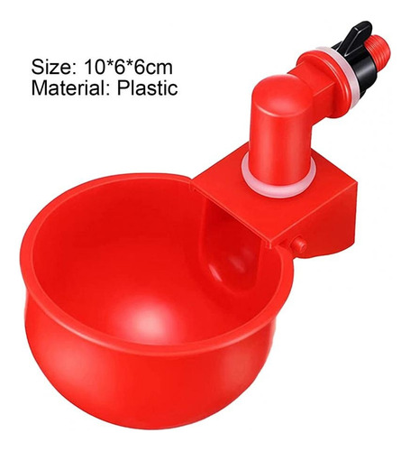 Bebedero Copa Automático Aves Color Rojo X 6 Unidades