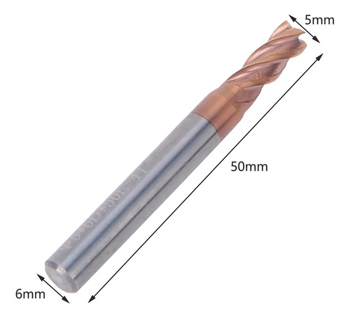 Cnc End Mill 5mm 4 Flutes Nano Coating Spiral Tungsten Steel