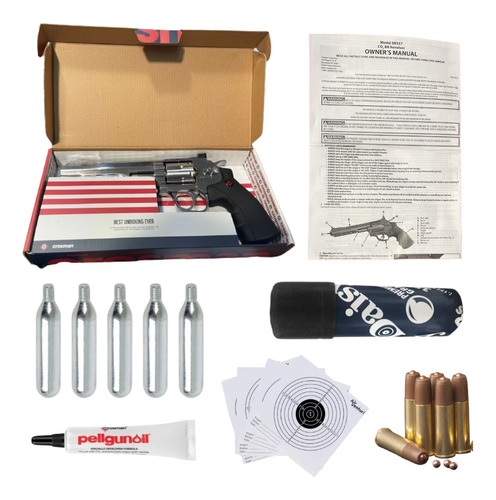 Kit Pistola Crosman Sr 357 Dual Revolver Co2 Silver Xchws C