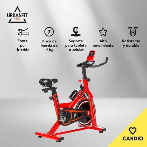 Imagen 4 de 6 de Bicicleta Estatica Spinning Profesional Indoor 18 Kg Cardio