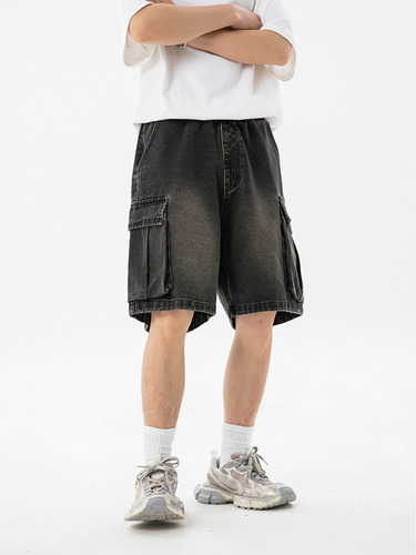 Pantalones Cortos De Mezclilla Elásticos Para Hombre