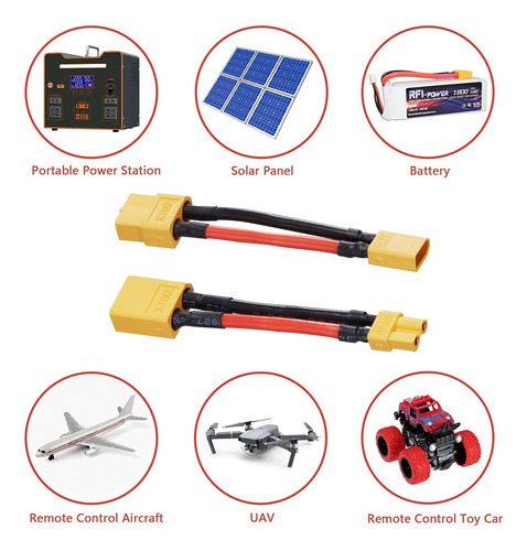 Conector Zhofonet Xt30 Macho A Xt60 Hembra Con Cable De 5 Cm