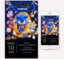 Comprar Tarjetas Invitaciones Digitales Personalizadas Sonic