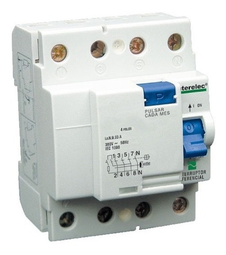 Disyuntor Diferencial Interelec 4x63 63a 415v 4 Polos