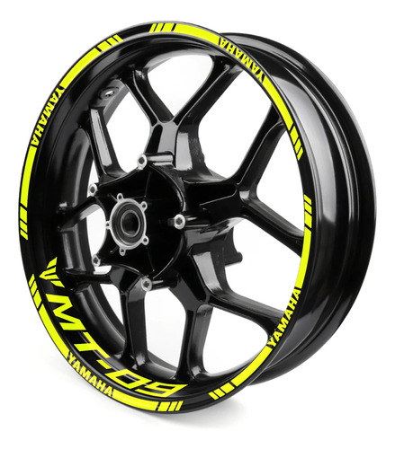 Calcos Amarillo Fluor Llantas Yamaha Mt-09 Mt09