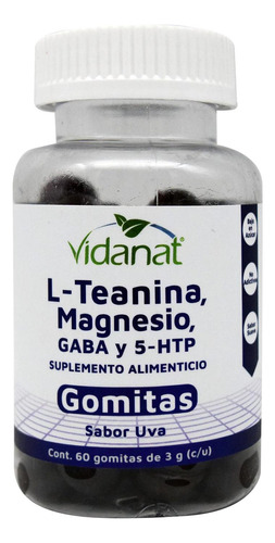 Teanina Magnesio Gaba 5-htp 60 Gomitas Uva Vidanat