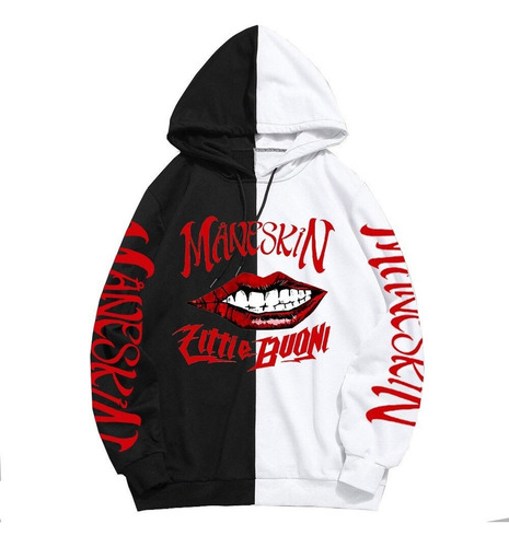 Np Sudaderas Con Capucha Y Estampado Maneskin Banda Sudadera