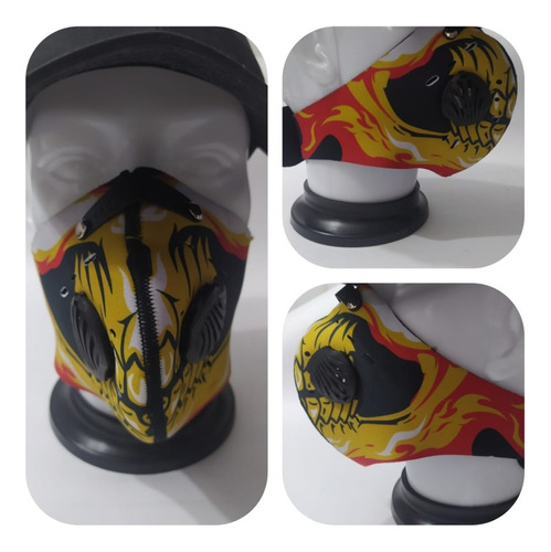 Mascaracon Filtro Antipolucion Con Diseño- Calavera Rojo/ama