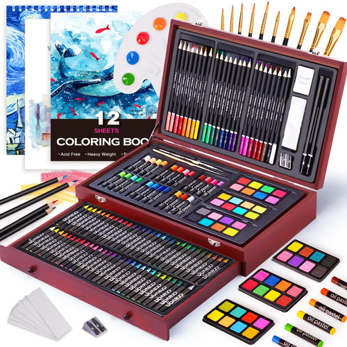 157-pack Deluxe Art Set Drawing Painting Kit With Coloring B