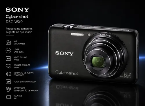 Câmera Digital Sony Cyber-shot Dsc Wx9 16.2 Mpxs Cyber Shot