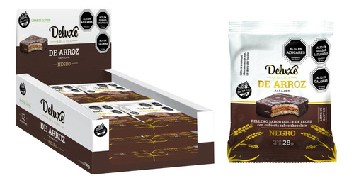 Caja De 12 Alfajores Deluxe Chocolate Negro Dulce De Leche