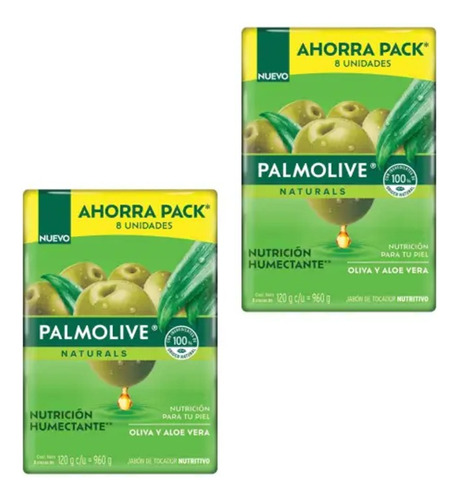 Pack Jabón Palmolive Naturals Oliva Y Aloe 16 Piezas 120 Gr