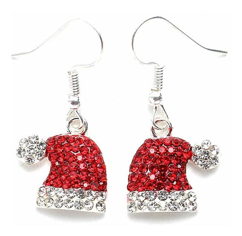 Aretes Colgantes De Navidad, Aretes De Gota De Cristal Esma.