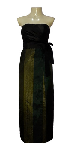 Vestido De Festa Tomara Que Caia Tamanho Médio Preto Verde