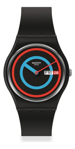Swatch Bold Biosourced Reloj Circular De Cuarzo Negro Lacado