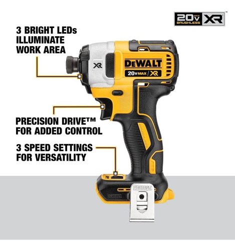 Destornillador De Impacto Dewalt Max Xr, 20 V, Sin Escobilla