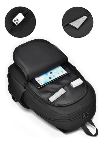 Mochila De Computadora Portátil Antirrobo E Impermeable 20l De 15,6 Pulgadas Negra