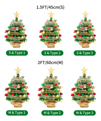 Cadena Led De Mesa Para Árbol De Navidad De 1.5 Pies Que Fun
