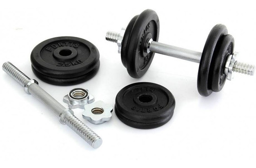 Set Kit Pesas 2 Barras Mancuerna-8 Discos-38 Libras Gym Grad