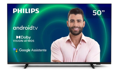 Imagem 2 de 6 de Smart Tv Philips Android 50 4k Comando De Voz 50pug740678