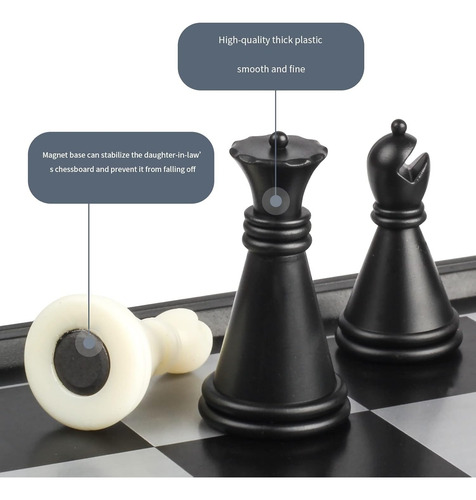 Andux Juego De Ajedrez Magnético Plegable, Juego De Mesa Con