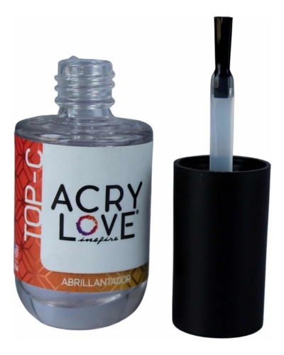 Top Coat Abrillantador Acry Love No Requiere Lámpara 14ml Color Transparente