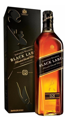 Johnnie Walker Black Label 1 Litro Con Estuche Mataderos