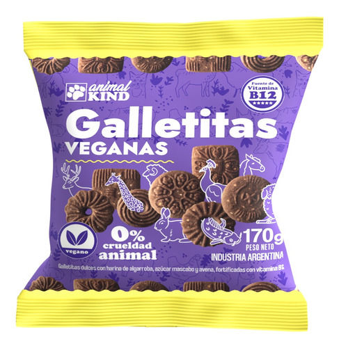 Galletitas Veganas Chocolate Animal Kind Fuente Vitamina B12