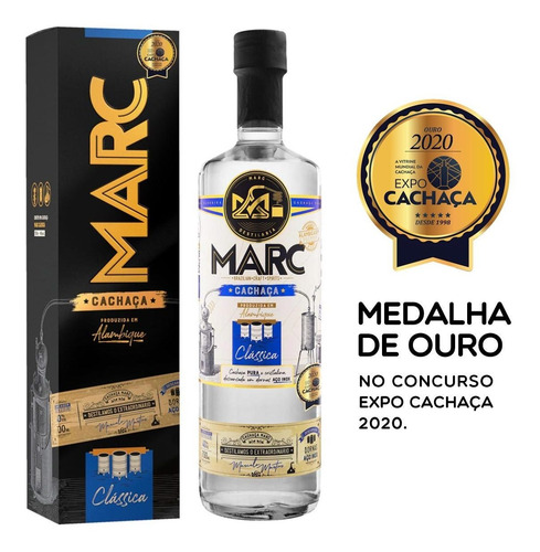 Imagem 2 de 5 de Cachaça Marc Clássica Pura De Alambique Prata Branca 700ml