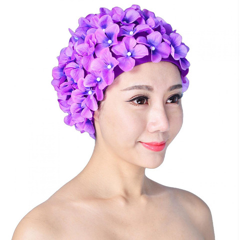 gorro De Baño Retro Con Pétalos De Flores Vintage, Gorro