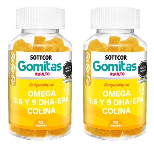 Omega Para Adultos Gomitas Sottcor 100g Naranja X2