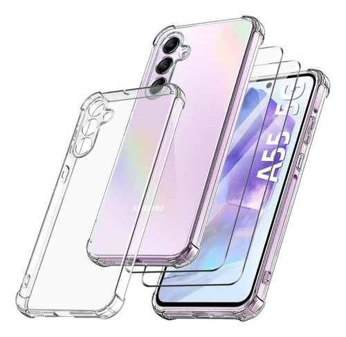 Funda Case For Samsung Galaxy A55 Transparente + 2 Mica