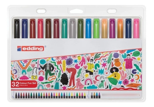 Marcadores Edding 1200 Colour Fun Set X32 Colores