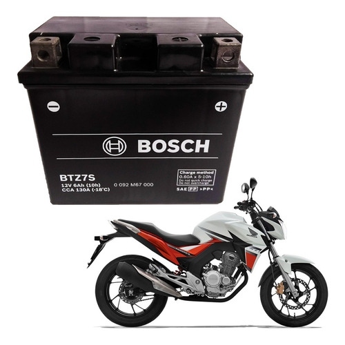 Imagen 1 de 3 de Bateria Bosch Ytz7s Gel Honda Cb 250 New Twister Xre 300 Fas