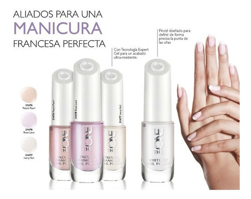 Imagen 2 de 2 de Esmalte De Uñas Manicure Francesa The One Oriflame - Ivory