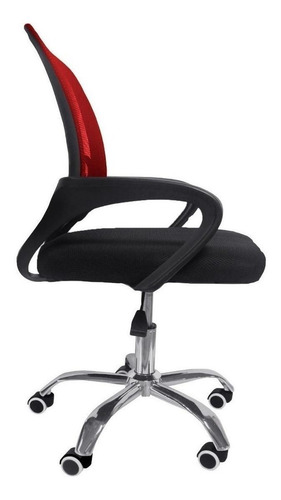 Imagen 2 de 2 de Rack & Pack Mkz-sillaofiajus ergonómica negra y roja con tapizado de tela