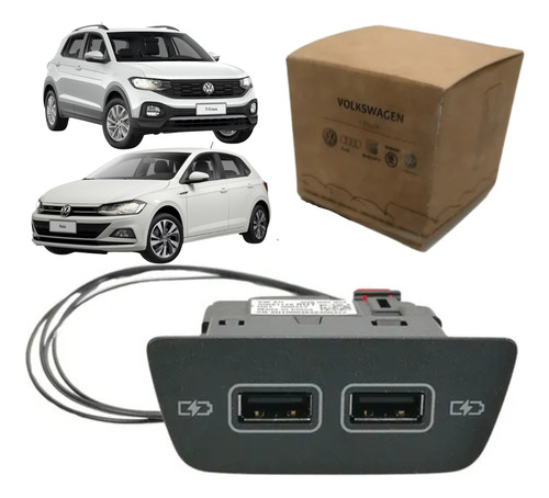 Tomada Duplo Usb Vw T-cross 2020 2021 2022 - 2g0035954